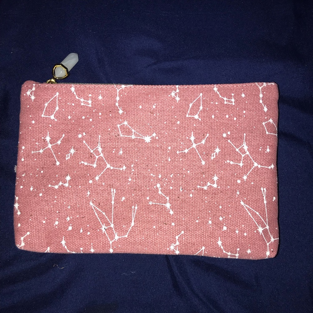 Pink constellation makeup bag